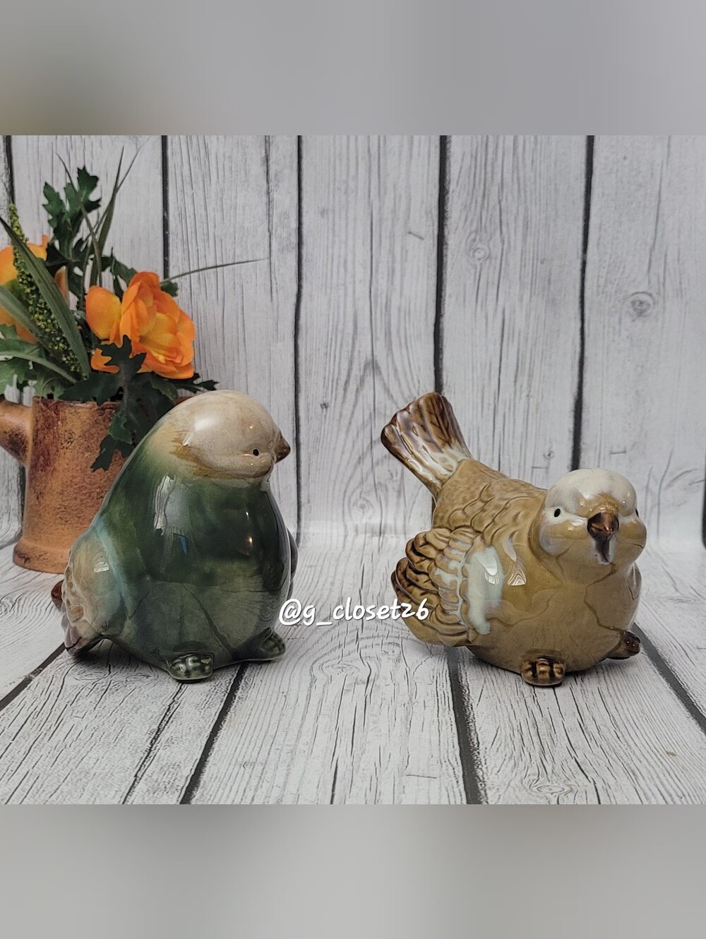 Pair of Ceramic Decorative Bird Figurines